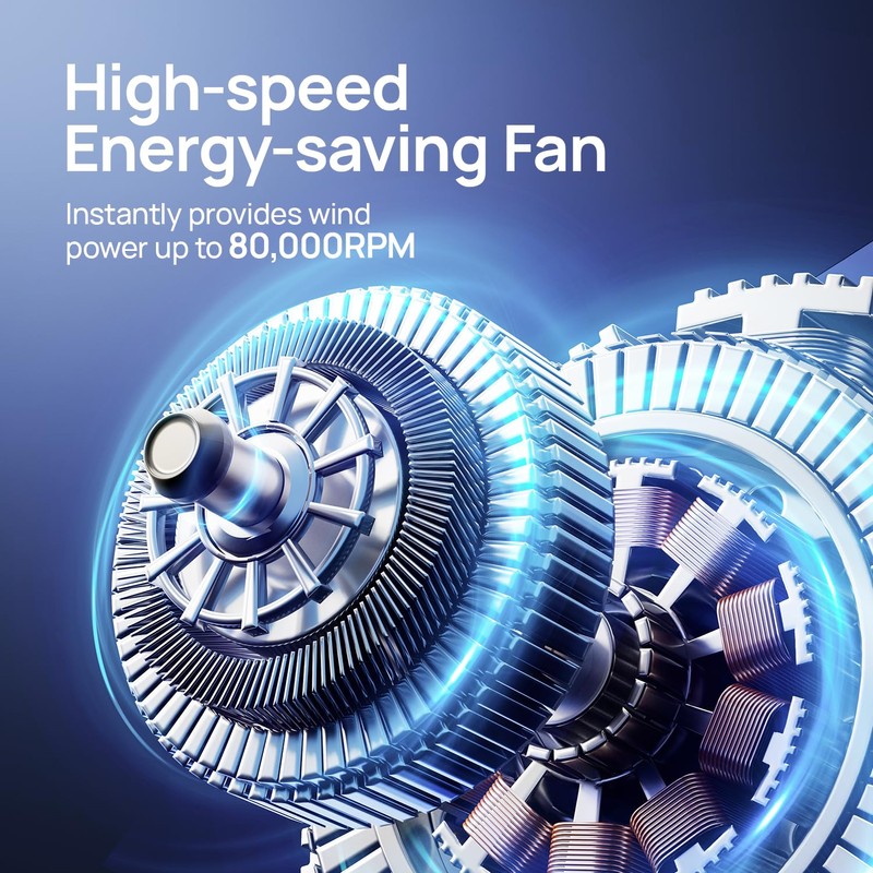 JZ.CAFE Portable Handheld Turbo Fan - 199 Speed Adjustable Mini