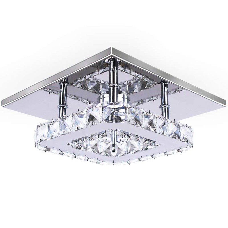 diisunbihuo Modern Crystal Chandelier 7.9 Inches Led Ceiling Light Mini