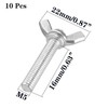 10 Pcs M5 304 Stainless Steel Wing Butterfly Screws Bolts