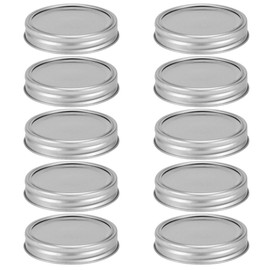Split‑Type Glass Jar Canning Lids Round Food Container Sealing Cover Kitchen Accessory(10Pcs 86mm Silver Circular Ring+Cover Plate )