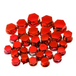 Beiyasi Motorcycle Screw Protection Caps, Pack of 30, Exterior Decoration, Protective Cover, Motorcycle Modification Tool, Screw Nut Cover, Red