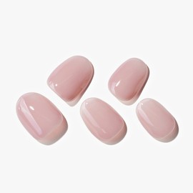 Short Press on Nails,GLAMERMAID Handmade Solid Pink Flase Gel Nails Full Cover Acrylic Fake Nails with Glue, 24pcs Oval Glossy Nails Kits Reusable Stick on Nails for Women Daily Salon