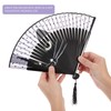 Black Cat Folding Fan - Cartoon Cat Handheld Bamboo Silk