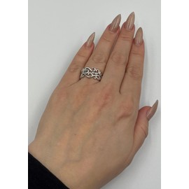 Boston Bay Diamonds .925 Sterling Silver Open Scrollwork 21mm Wide Band Fashion Ring- Size 9