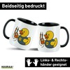 Huuraa Kaffeetasse Quietscheente Elektronik Comic Gummiente Geschenk 330ml Schwarz Quietscheente