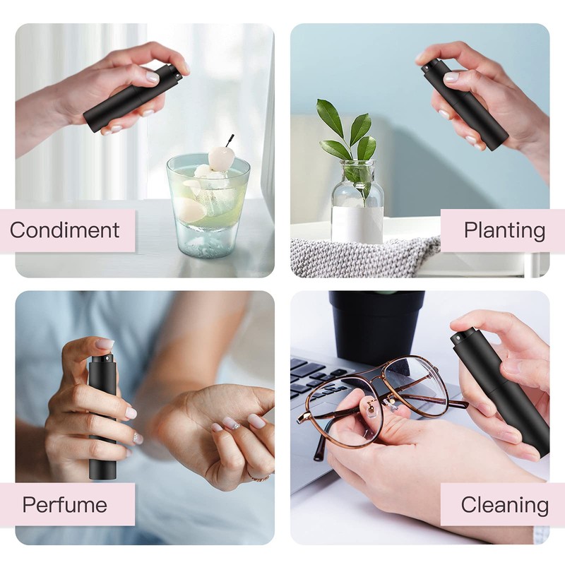 Tekson 4PCS 10ML Perfume Atomizer Travel, Refillable Cologne Containers, Dispenser