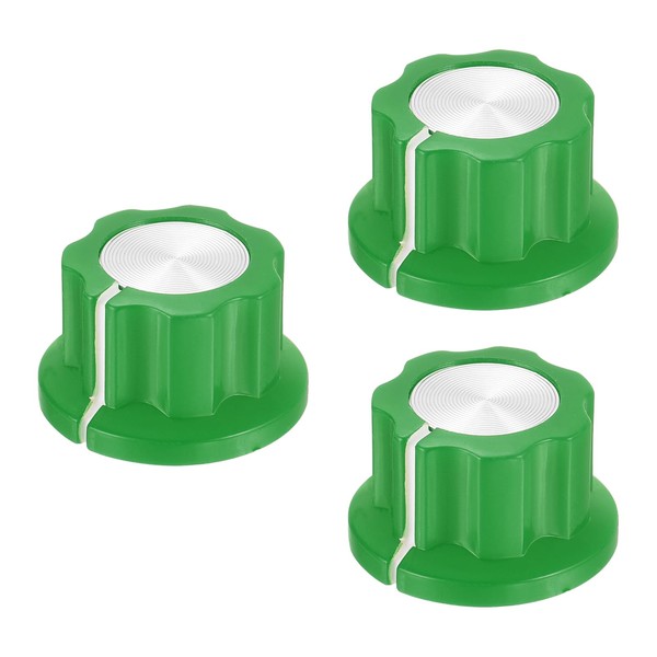 MECCANIXITY 3Pcs Potentiometer Knob Fit 1/4" Shaft Pots, Set Screw
