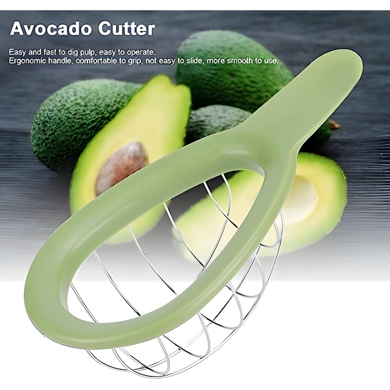 Stainless Steel and Plastic Avocado Cuber - Effortless Slicing with