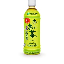 Ito En Oi Ocha Unsweetened Matcha Genmaicha Green Tea, 16.9 Fluid Ounce (Pack of 12), Low Calorie