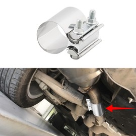 PACLVIO Exhaust Clamp, Exhaust Pipe Clamp, 2.0'' Butt Joint Stainless Steel Clamp Band, Universal Car Accessories Widening Clamp Butt Joint Exhaust Clamp Replacement for Exhaust Pipe (2 inch)