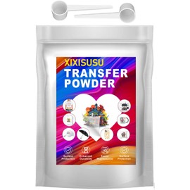 XIXISUSU DTF Powder, White DTF Transfer Powder, Sublimation Powder with 2 Spoon for Colored Garments, DTF Hot Melt Adhesive Powder for All DTF and DTG Printers (Black,8 OZ)