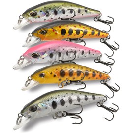 Night Army Fishing Lure, 0.13 oz (3.5 g), Trout Minnow, 5 Colors, Sinking Type, Mountain Stream Minnow (3.5 g)