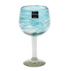 NOVICA Clear Blue Glass Hand Blown Wine Glasses, 13 Oz,