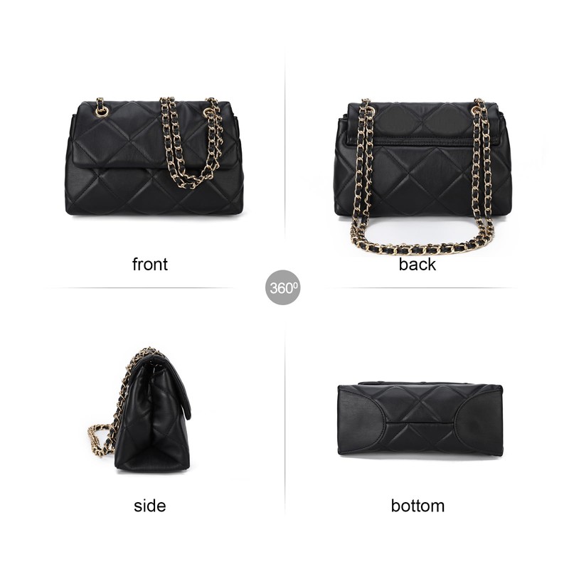 Gladdon Multi Pocket Shoulder Satchel Bag for Women Diamond Pattern