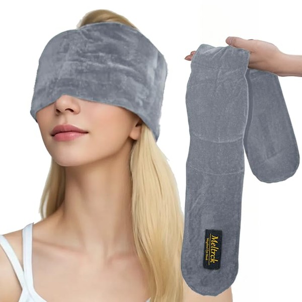 Meltrck Schlafmaske mit Verstellbarem Klettverschluss,100% Verdunkelung,Schwerkraft-Schlafmaske hilft beim Schlafen,Geeignet für