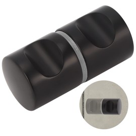 Bathroom Door Knob, Aluminium Alloy Single Hole Glass Door Handle Hardware for Home Shower Room, Black, Handle