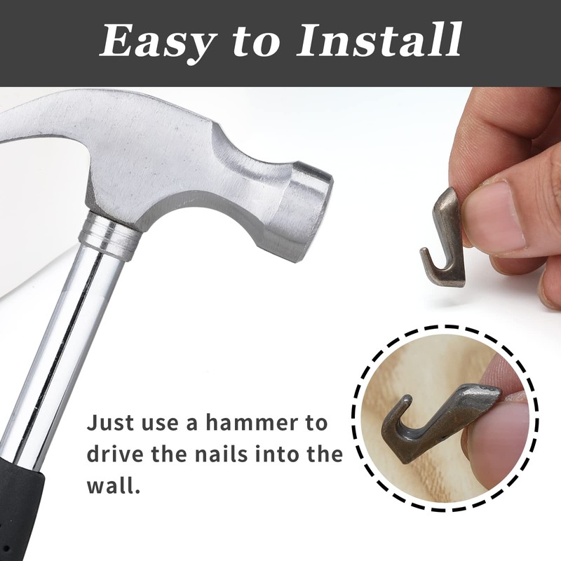 Rierdge Picture Hanging Nails Pin Hooks Push Pin Hangers, 20