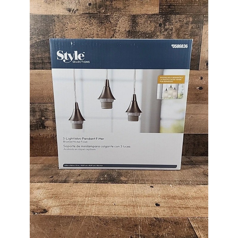 Style Selections 11.8-in Brushed Nickel Mini Pendant