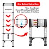 DEZEX Telescoping Ladders 8.5 FT Stainless Steel Ladder - One-Button