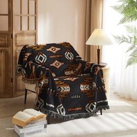 NU TRENDZ Signature Southwest Throw Blanket for Couch Bed, Cotton Woven Southwestern Navajo Throws Tapestry Cover for Living Room Chair Sofa Decorative w/Boho Fringe, 50x60 (1711-1624 NO)