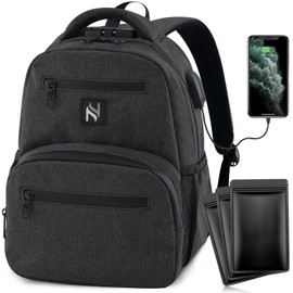 INNOSCENT Mini Smell Proof Backpack With Lock For Men/Women USB & Headphone Port (Dark Grey)