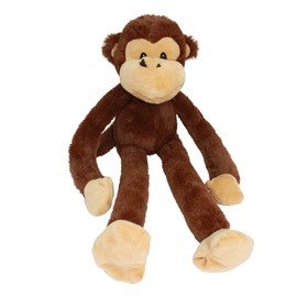 Multipet Swingin' Safari Monkey Dog Plush Toy - Squeaky Dog Toy for All Dogs - Extra Soft Plush Dog Toy - Stuffed Animal Dog Toy for Cuddling & Playing - Cute Dog Pet Toy (27”, Brown, 5 Squeakers)