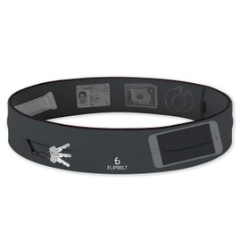 FlipBelt Running Belt, Carbon, Large