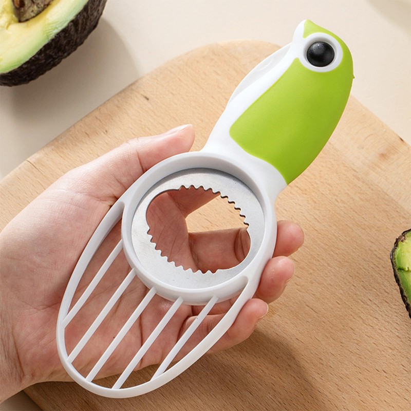 3-in-1 Avocado Tool with Soft Grip Handle, Green