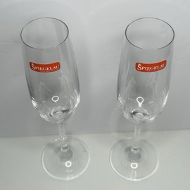 Spiegelau Champagne Glasses9” Crystal Flutes Sparkling Wine 6oz • New Set Of 2