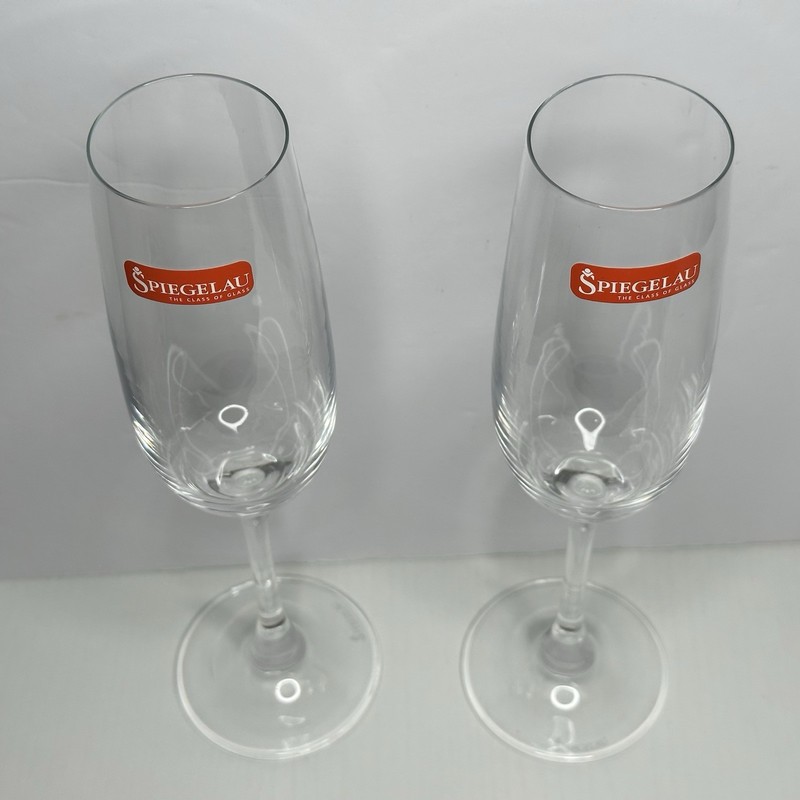 Spiegelau Champagne Glasses9” Crystal Flutes Sparkling Wine 6oz • New