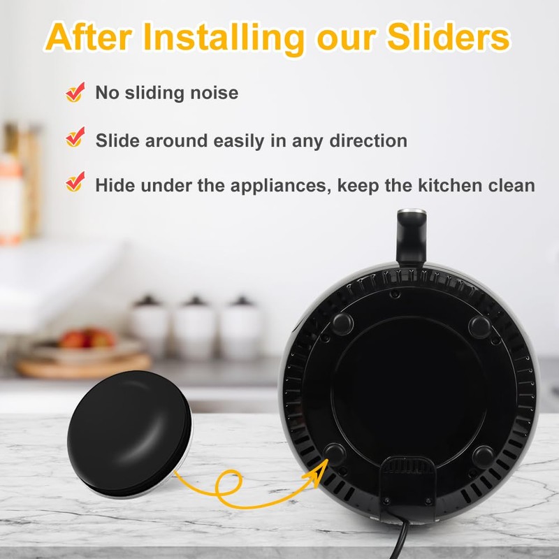 Kitchen Appliance Sliders, 16pcs Self Adhesive Small Appliance Sliders Easy