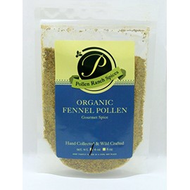 Pollen Ranch's Wild Crafted Organic Fennel Pollen for Cooking and Seasoning, Premium Quality Fennel Pollen from Organic Fennel Flowers - 4 Oz Resealable Pouch