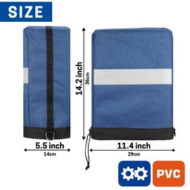 WISEPRO RV Electric Tongue Jack Cover, Waterproof Electric Trailer Jack Cover with Reflective Strips, RV Power Jack Cover Universal Trailer Jack Protective Cover, 11.4''L x 5.5''W x 14.2''H