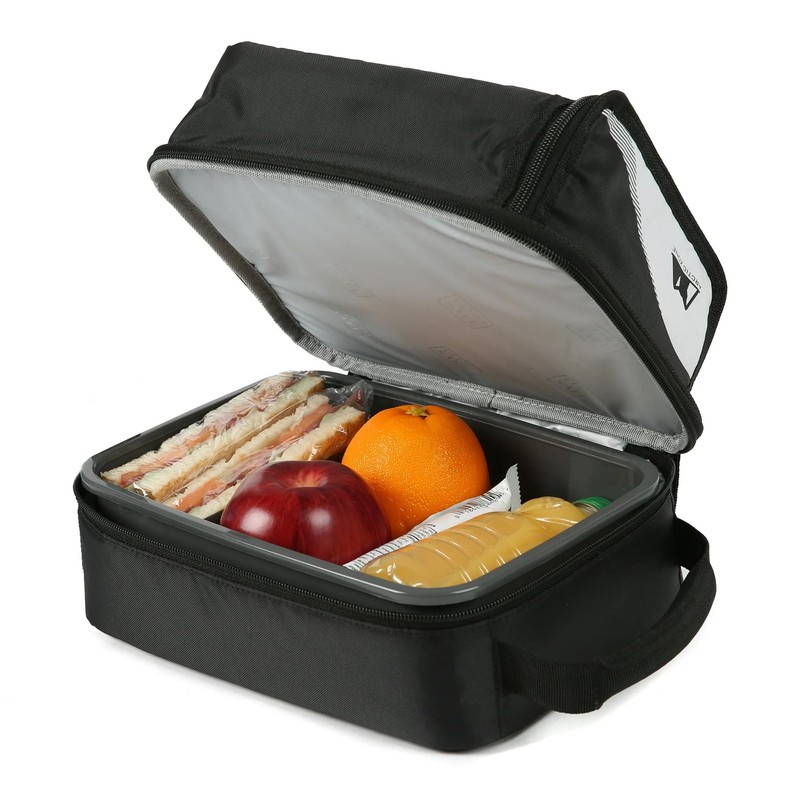 Arctic Zone Expandable HardBody Lunch Box, Black/White | Insulated Upright