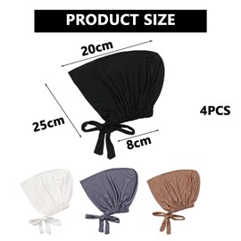 BRITECO 4PCS Hijab Undercap - Breathable and Comfortable Hijab Cap, Underscarf for Women, Perfect for Everyday Wear, Jersey and Modal Hijab Undercap Set