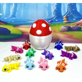 12pcs Mini Axolotl with Egg, 3D Printed Articulated Multi Color Fidget Mini Axolotl, Tiny Mini Animal Gift Idea, Birthday Party Decorations, MA010-WRME