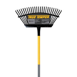 True Temper 1789000 Steel 25-Tine Lawn Rake with Aluminum Handle 18 Inch