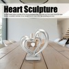 Double Heart Sculpture Resin Romantic Heart Statues Love Sculpture for