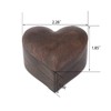 Tighall Black Walnut Wood Portable Proposal Ring Box, Heart Shaped