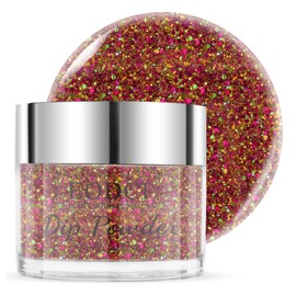 EODCI Dip Powder Gold Colour, Nail Sequins Dipping Powder Nail Art Powder Pro Collection System for Starter Manicure Salon DIY at Home, Long-Lasting, No Need Nail Lamp, 1 oz