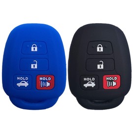 2Pcs Coolbestda Key fob Case Glove Pocuh Cover Skin Jacket Holder Protector Wallet for 2016 2017 2018 2019 Toyota Corolla SE Camry SE LE Highlander RAV4 Avalon Venza Sequoia HYQ12BDM
