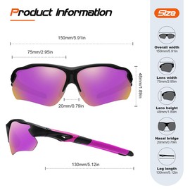 FAGUMA Polarized Sports Sunglasses for Men Women Fishing Cycling Running Golf Motorcycle TR90 Frame UV400 Protection