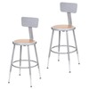 (2 Pack) OEF Furnishings Height Adjustable Grey Shop Stool With