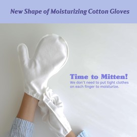 Manu&Pod Medium 3 Pairs 100% Organic Cotton Moisturizing Gloves for Dry Hands, Eczema, Psoriasis l Overnight Cream for Women & Men l Wristband, White