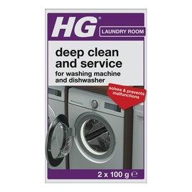 HG HG Deep Clean & Service Washing Machine Cleaner & Dishwasher Cleaner, Dishwasher & Washing Machine Descaler, Removes Deposits, Kitchen & Laundry Appliance Servicing - 2 x 100g