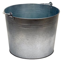Vestil BKT-GAL-500 Galvanized Steel Bucket, 10-3/4" Depth, 5 gallon, 44 pound Capacity