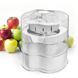 NEW Professional Apple Slicer and Corer 6.42in- Stainless Steel Apple Cutter with 12 Slices, Heavy Duty Design for Large Apples, Thin Slices, Compatible with Pears and Other Fruits（White）