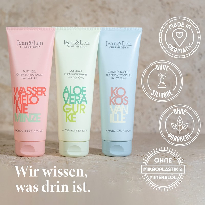 Jean & Len Shower Gel Watermelon & Mint, Suitable for