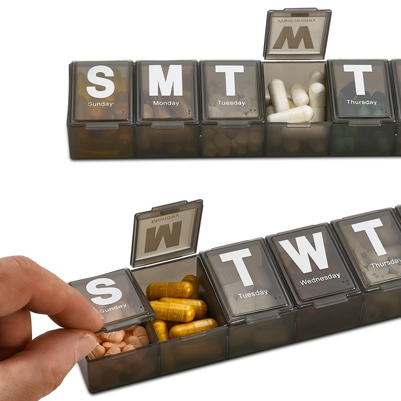 Weekly Pill Organizer - (Pack of 2) Extra Large Vitamin