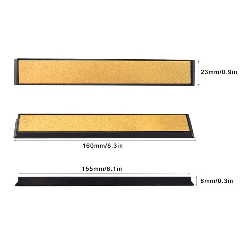 3pcs 80/600/1000 Grit Emery Knife Sharpener Stone Titanium Plated Whetstone